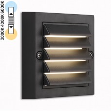 Φωτιστικό Επίτοιχο LED 6W 230V CCT Πλαστικό Μαύρο IP65 7874